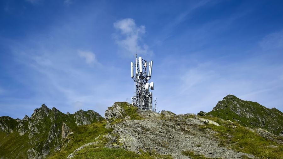 Telecoms tower on a mountain ridge